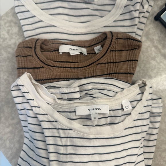 Vince Neutral and Striped Tops Collection XS, XS, S (back) - Picture 1 of 1